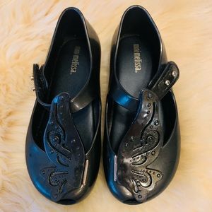 Mini Melissa Black Butterfly Shoes